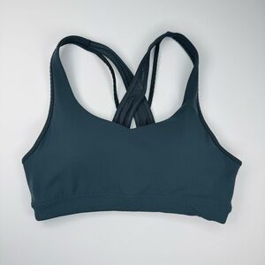 Athleta Transcendence Powervita Sports Bra‎ S Abyss Teal Crossback Low Impact